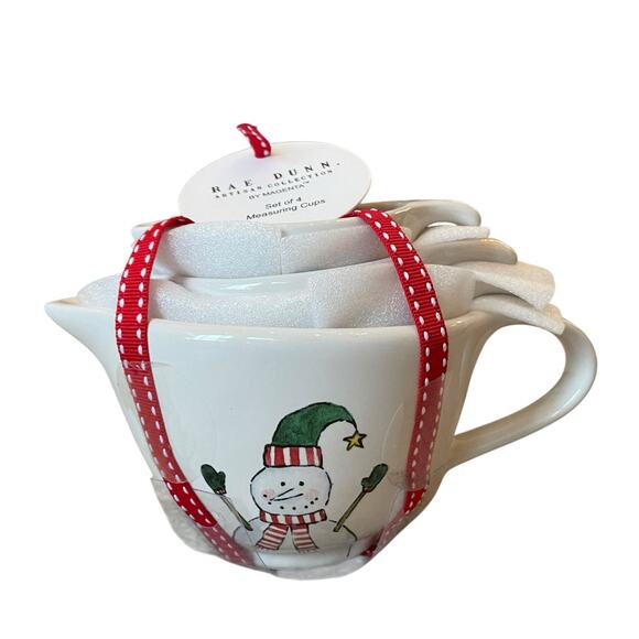 New Rae Dunn Snowman Christmas Nesting Measuring Cups 2023 Kitchen Baking - Picture 15 of 16